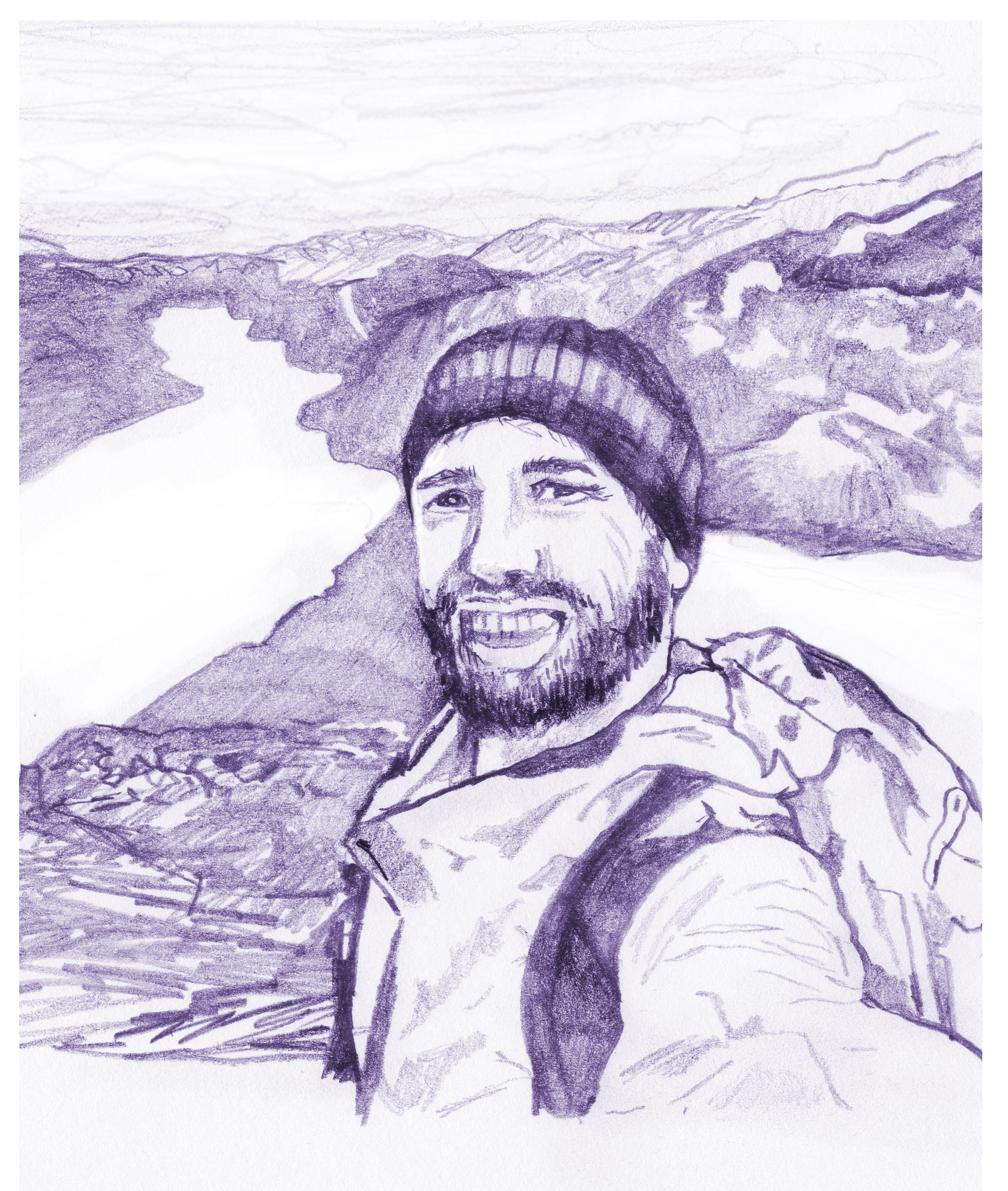 Mann som tar selfie i fjellheimen