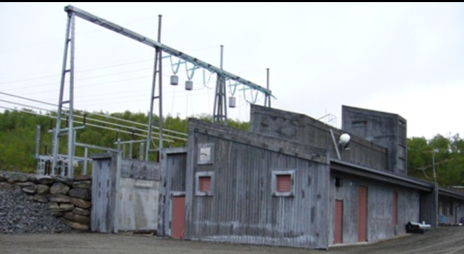 Eksteriør av betongbygg