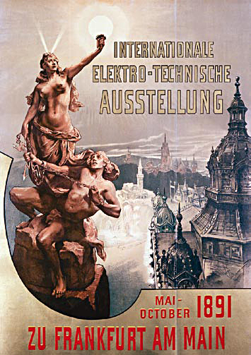 Plakat for den internasjonale elektro-tekniske utstillingen i Frankfurt i 1891