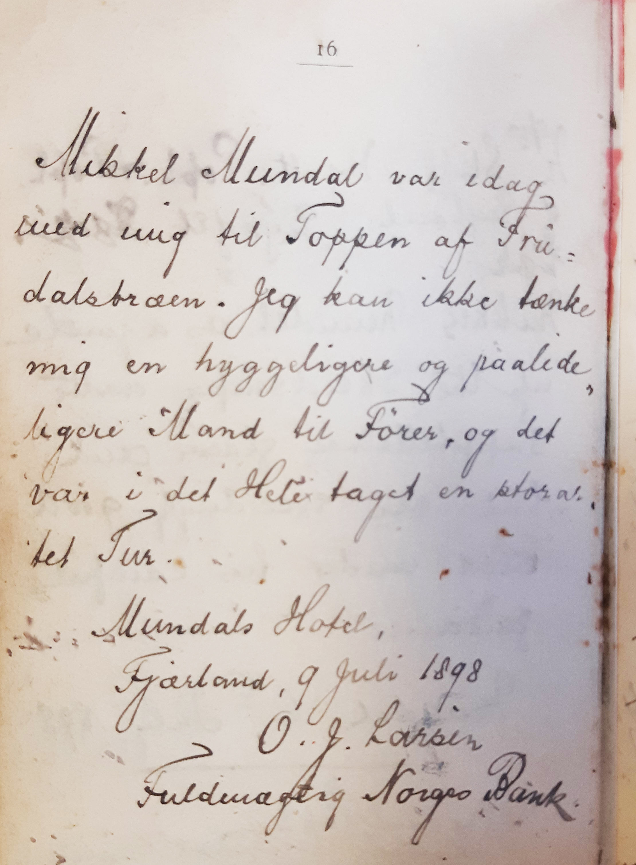 Side i Mikkel Mundals førerpatentbok.