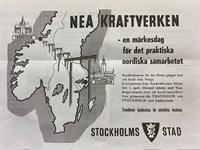 Annonse med kart og tegning.