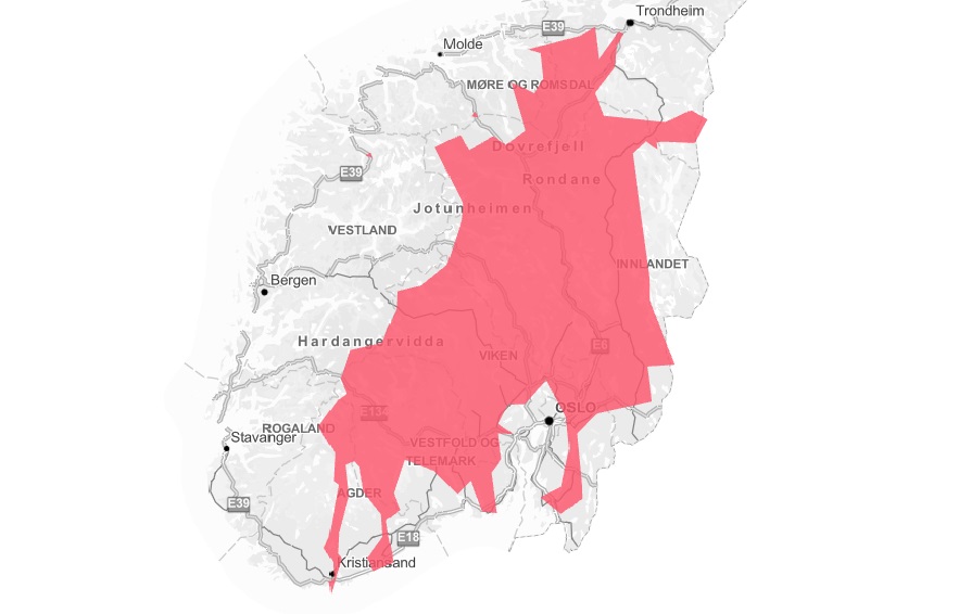 Kart over storflommen Storofsen