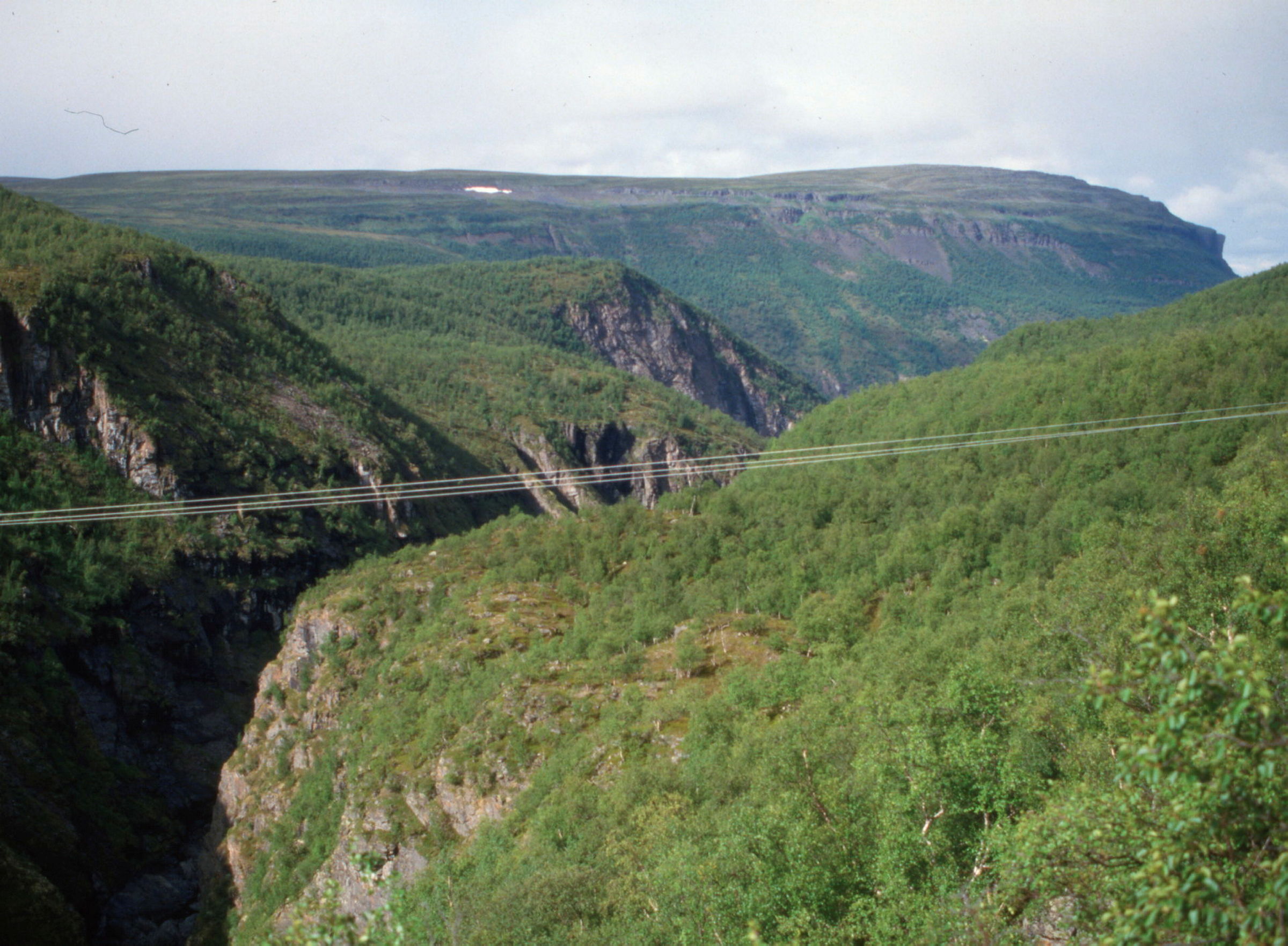 Kraftledning over elvejuv.