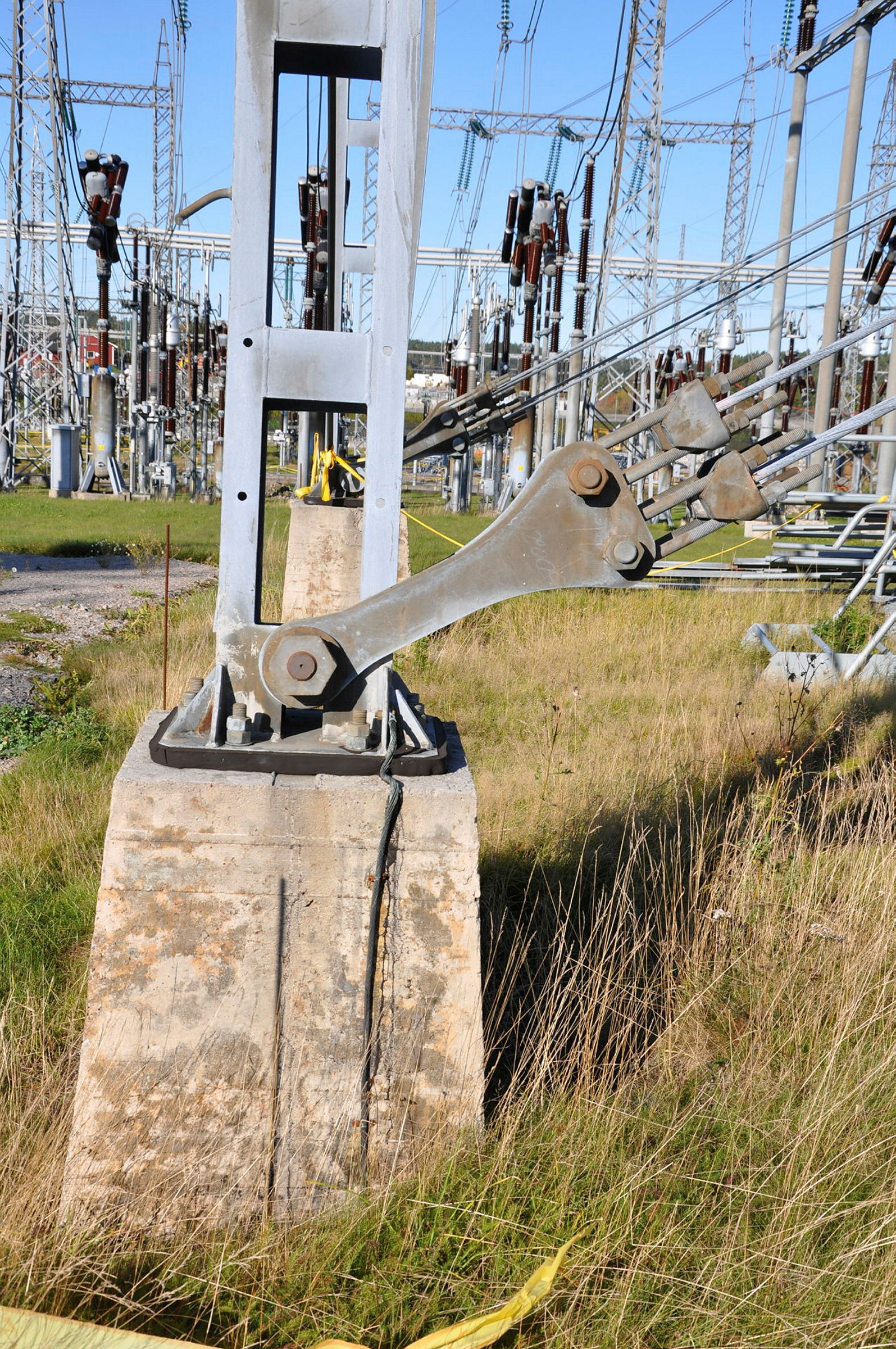 Nederste del av stålmast.